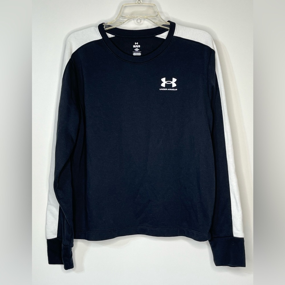 Under Armour Black With White Long Sleeve Sweatshirt‎ Loose Fit Women's L